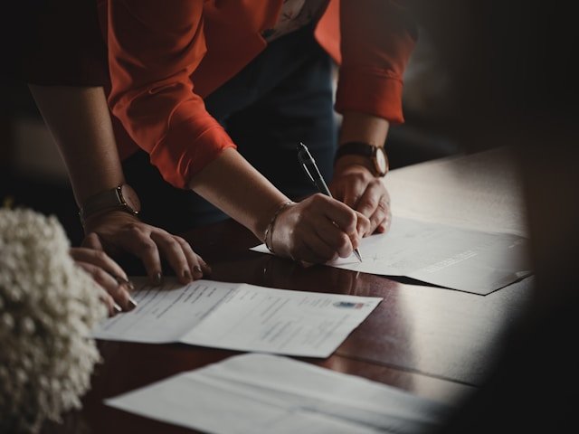 Bank loan documents signing
