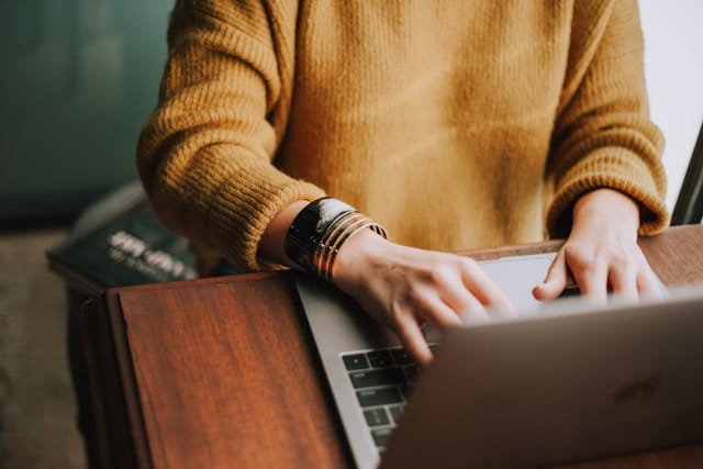 Freelancer working on laptop