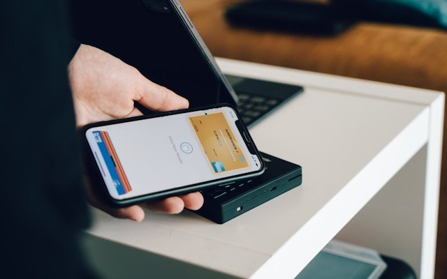 Mobile banking app phone